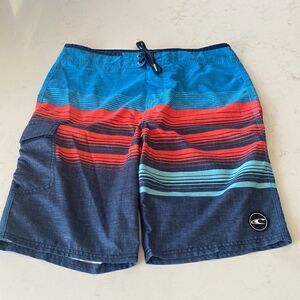 O'Neill Striped Boardshorts  Men's Size 32 Multi Colored Swim Shorts Summer Wear